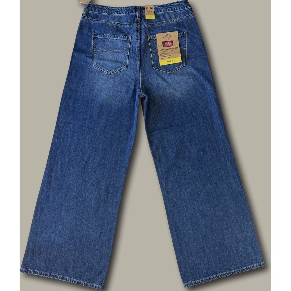 Dickies High Rise Wide Leg Skate Jeans 15/32 Mid Blue NWT Relaxed Streetwear - Picture 5 of 5